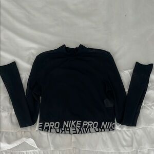 Women’s Nike Black Pro Long Sleeve Mesh Crop Top
